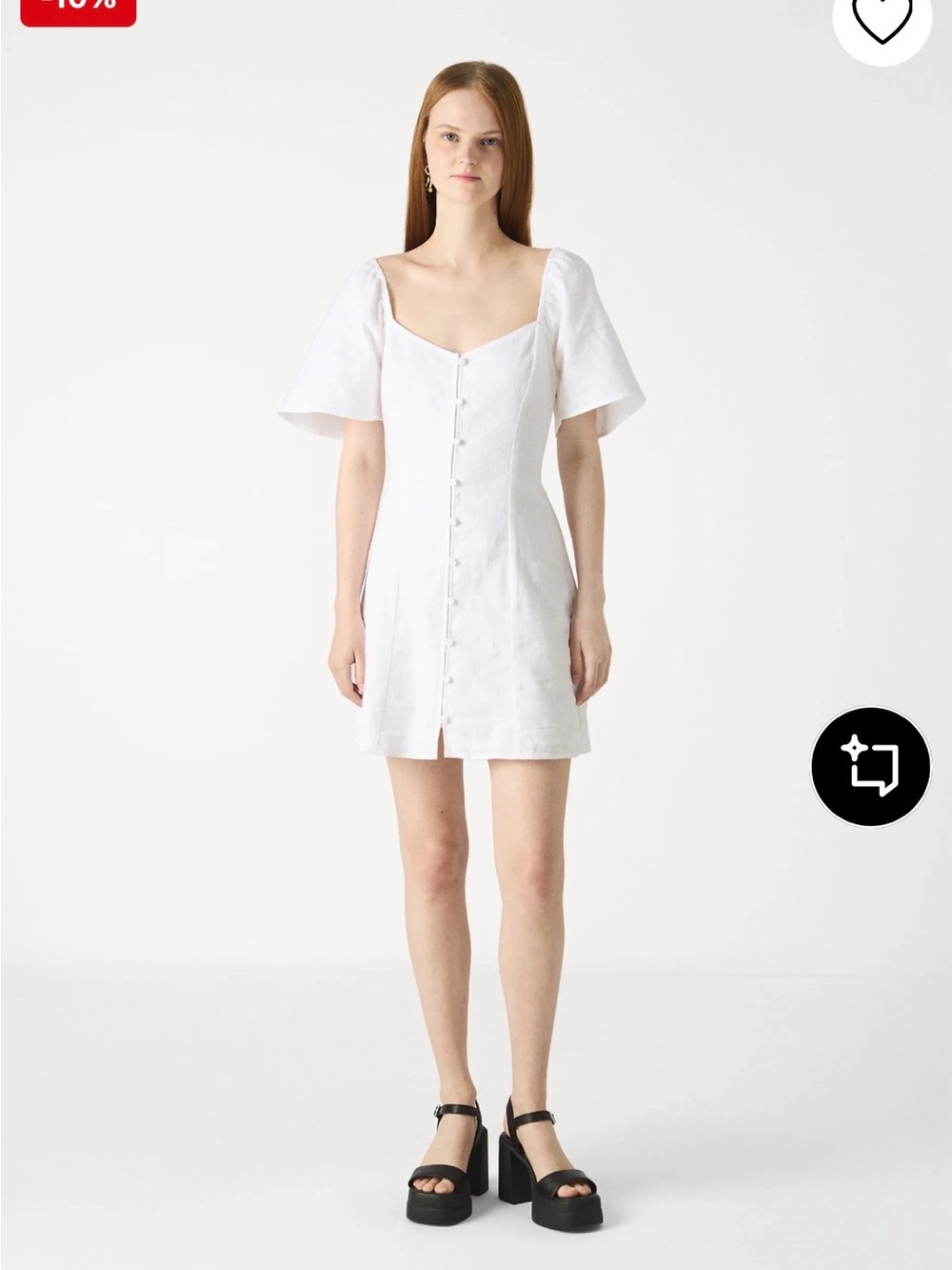NWT- Abercrombie & Fitch White Button-Front Mini Dress